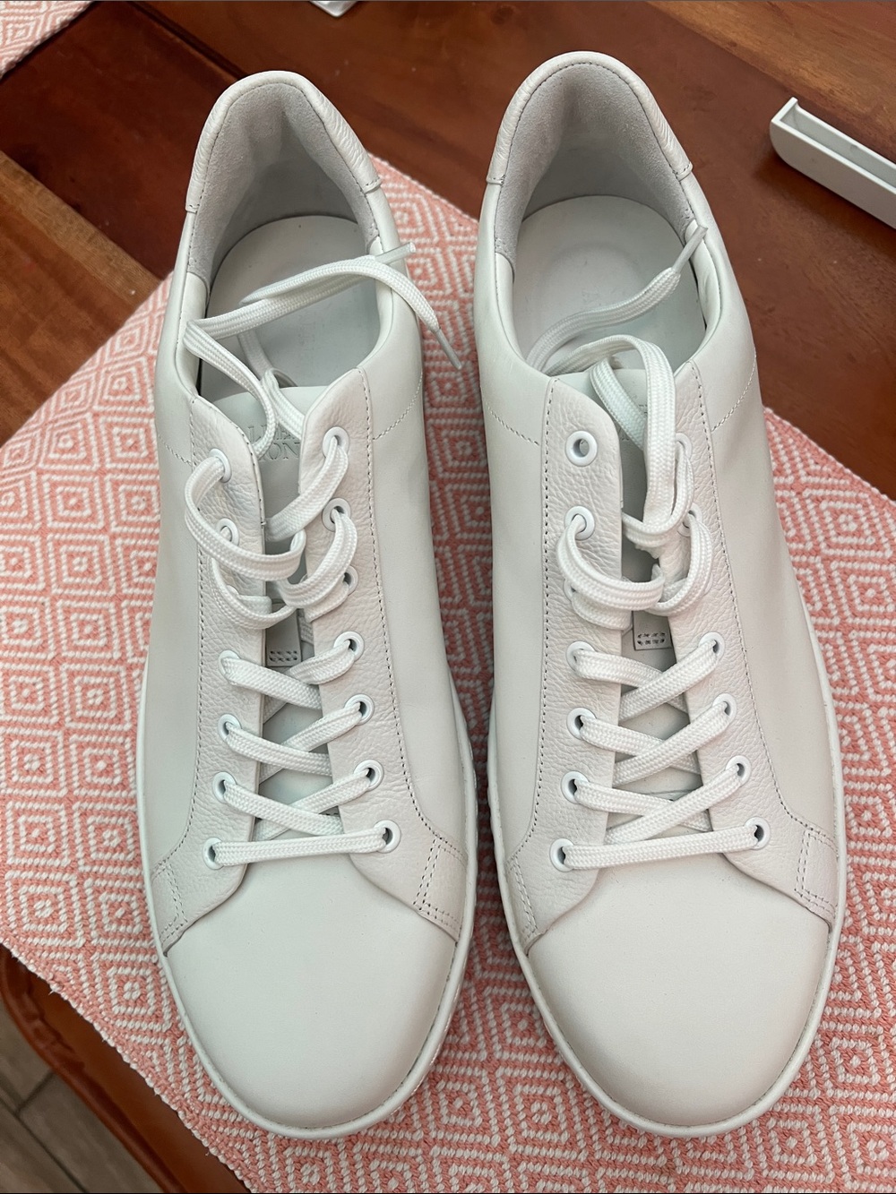 Allen Edmonds Leather Lace-Up Sneaker 7606 White Sz 10.5 D